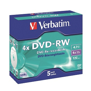DVD-RW VERBATIM 43285 - 4.7GB · 4X · 5 unidades