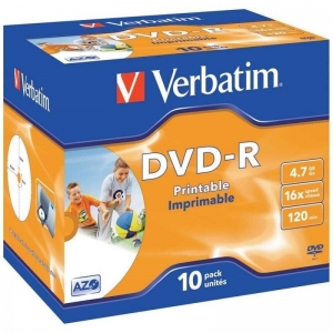 DVD-R VERBATIM Imprimible 43521 - 4.7GB · 16X · Caja 10 unidades