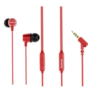 Auriculares con Cable AIWA ESTM-30RD - Jack 3.5mm · 20Hz · Micrófono · Cable 120cm · Rojo