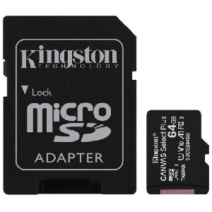 Tarjeta de Memoria KINGSTON Canvas Select Plus MicroSDXC SDCS2/64GB - 64GB · Clase 10 + Adaptador