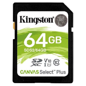 Tarjeta de Memoria KINGSTON Canvas Select Plus SD XC SDS2/64GB - 64GB · Clase 10