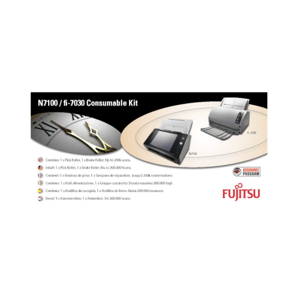 Kit Consommables Original PFU Fujitsu 3706-200K - Rouleau Sélection + Rouleau Frein Pour Fi-7030, N7100, N7100A - Jusqu'à 200 000 Scans